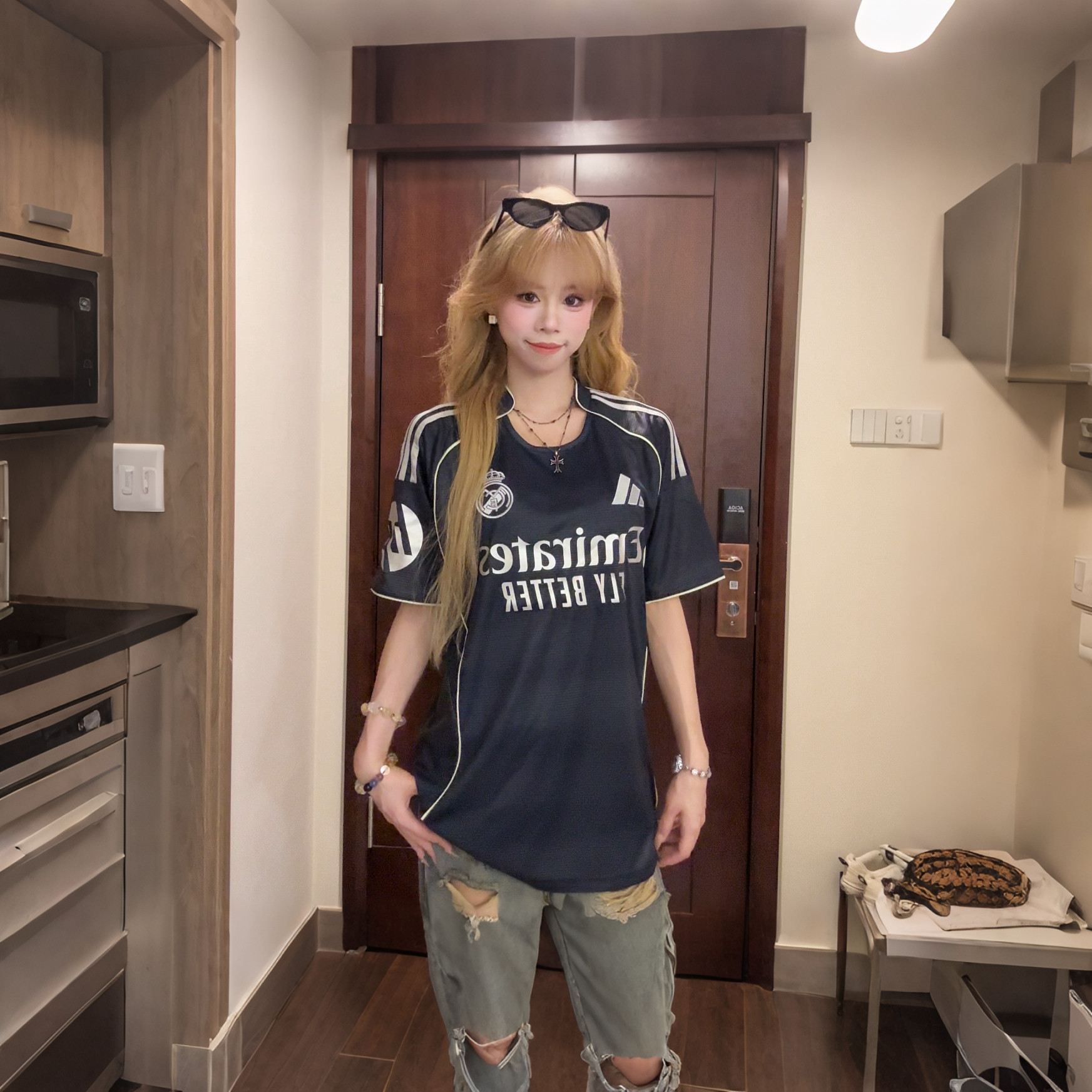 Adidas皇马球员版短袖足球服