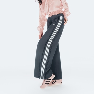 复古风荷叶边针织面料运动裤 KU9385 三条纹风格 Adidas阿迪达斯经典