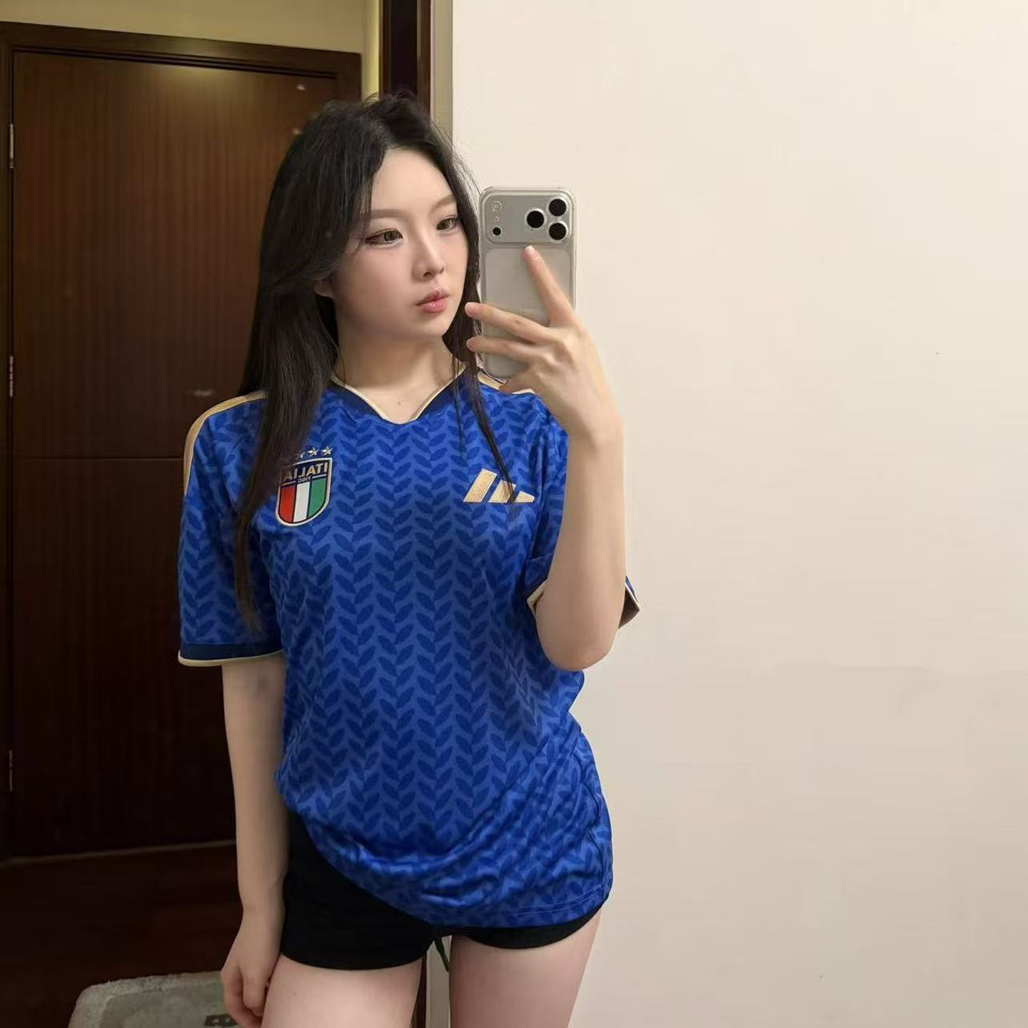 Adidas2026年意大利国家队世界杯球衣主场球迷版速干短袖JL6937