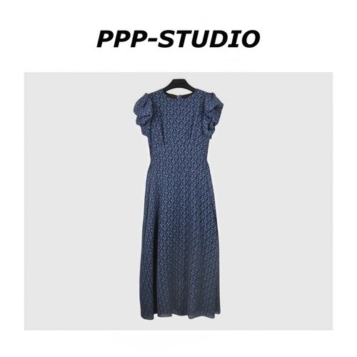 『PP-STUDIO』“人丝”时尚法式设计款碎花泡泡袖连衣裙*20261193