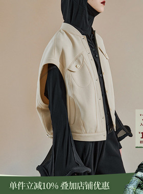 日着原创设计女装2025年秋季新款小众时尚夹空气层轻盈趣味短马甲