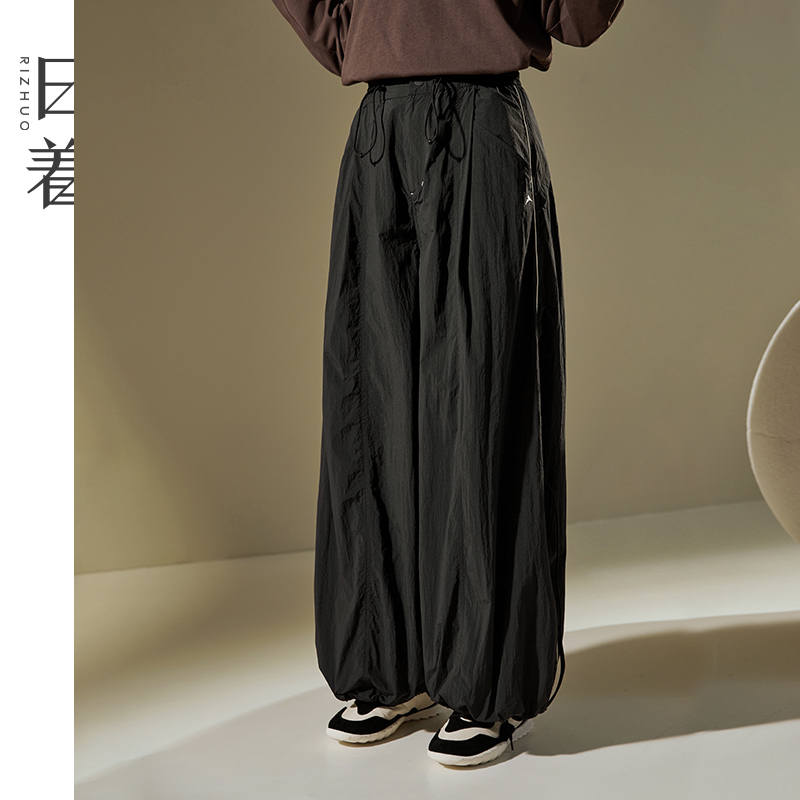 日着高腰休闲风户外宽松阔腿裤