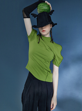 特价日着原创女装2026夏新款小众上衣洋气小衫显瘦圆领短袖棉T恤