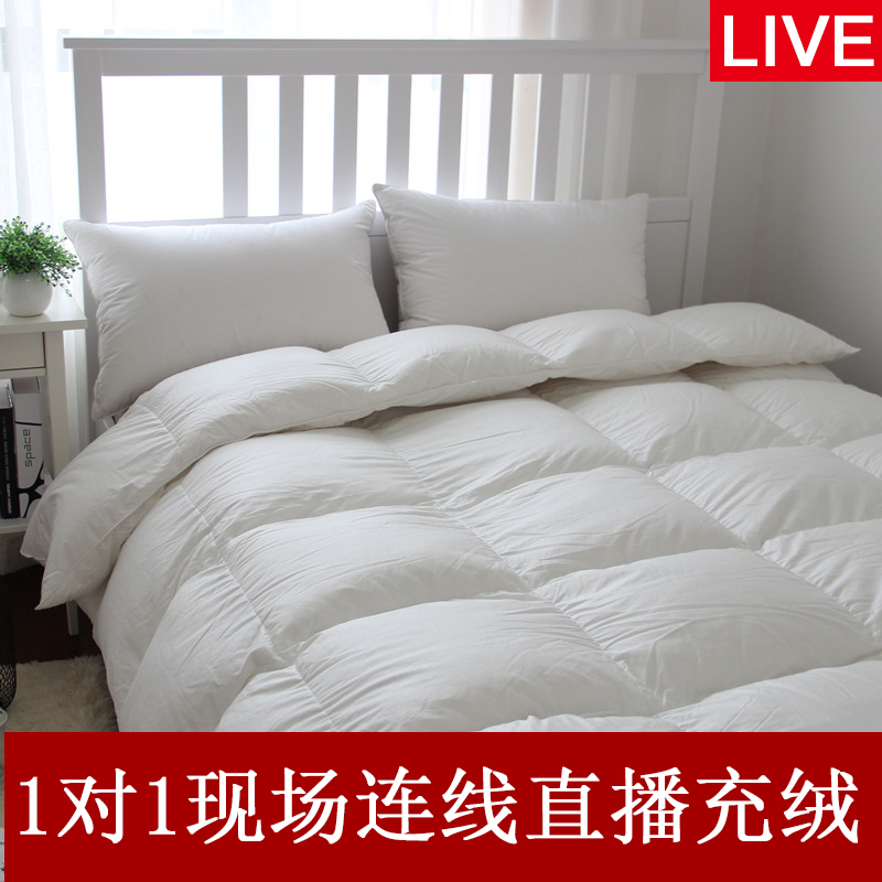 直播充絨五星酒店羽絨被朵朵95白鵝絨被春秋被加厚冬被子羽絨被芯