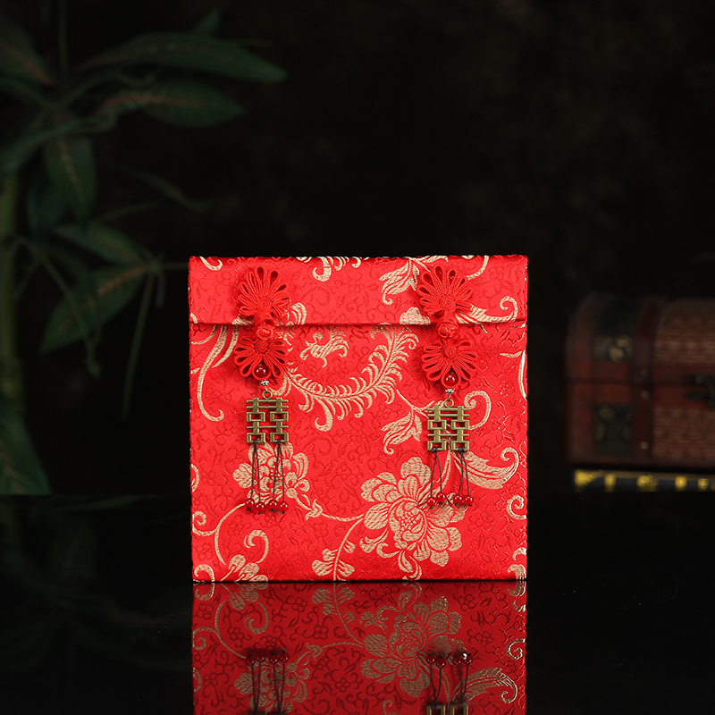 10月17日最新优惠结婚万元锦缎改口费红包3万5W利是封聘金彩礼创意布红包仿玛瑙喜