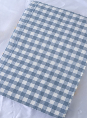 纯棉水洗棉蓝白色格子小大格子布料面料手工diy被套床品布艺裁剪