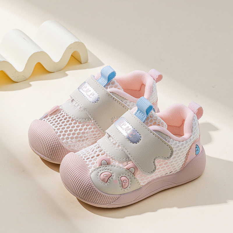 Ginofu学步鞋1-3岁男女宝宝防滑卡通魔术贴春夏款单网透气凉鞋