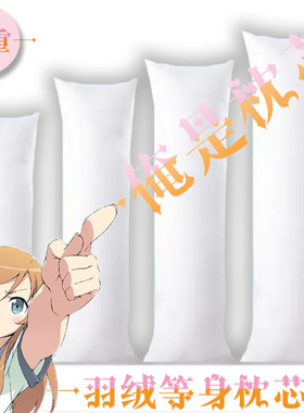 动漫学生等身抱枕枕芯加重羽绒棉枕芯羽丝双人枕芯靠枕160x50长条