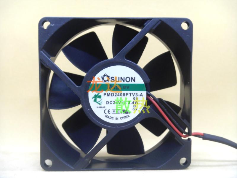 现货SUNON 8CM 8025 24V 3.4W PMD2408PTV3-A 8CM 2线 变频器风扇