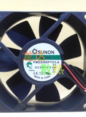 现货SUNON 8CM 8025 24V 3.4W PMD2408PTV3-A 8CM 2线 变频器风扇