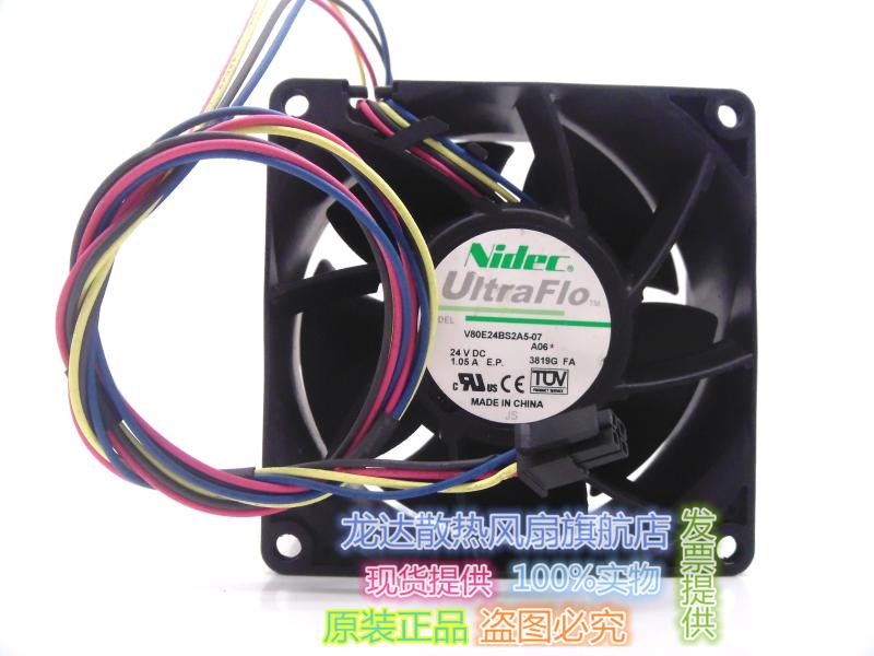 日本全新NIDEC变频器四线风扇8038 24V 1.05A V80E 24BS2A5-07