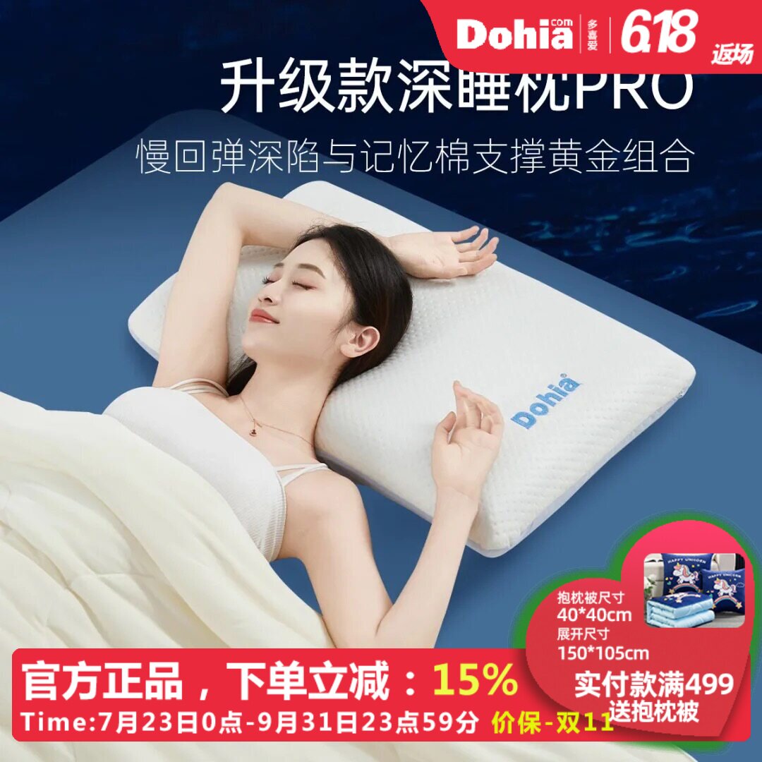 多喜爱记忆棉枕头枕芯成人枕家用慢回弹学生宿舍护颈枕记忆绵中枕图片