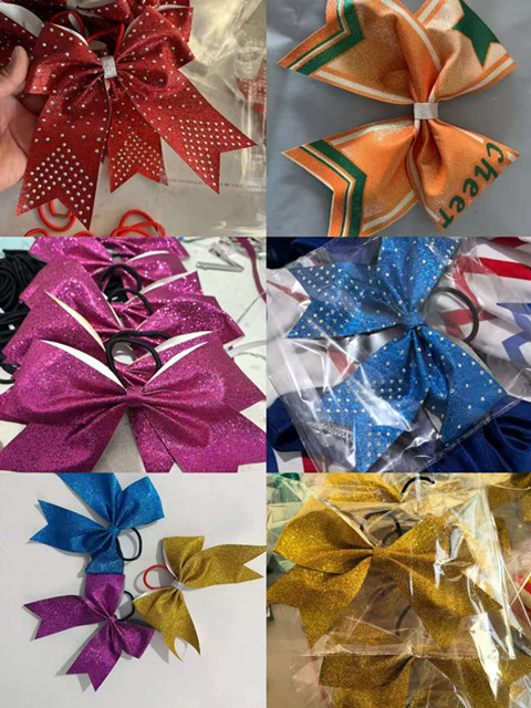 头饰蝴蝶结健美操发饰头花啦啦操表演发饰拉拉队比赛定制