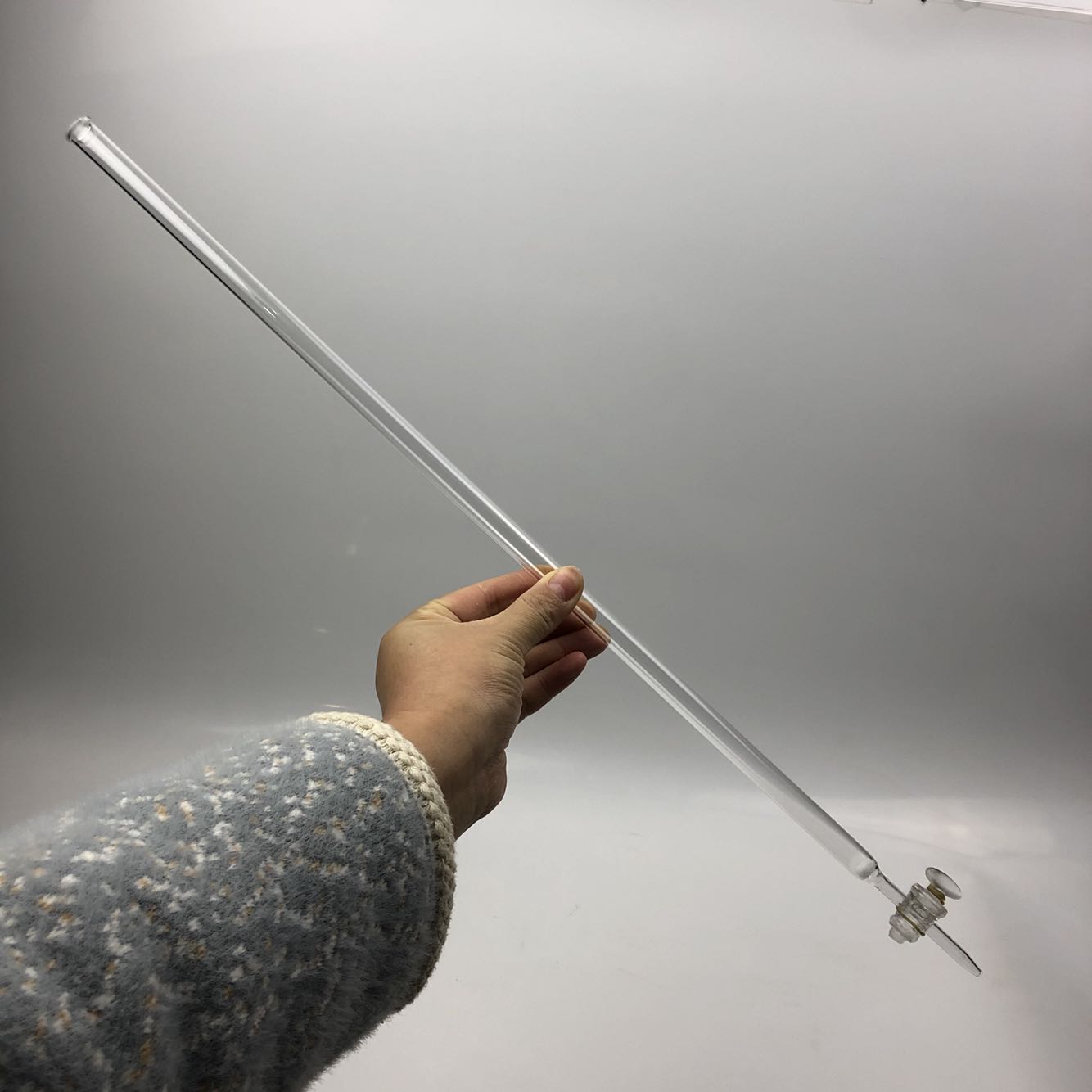 玻璃仪器层析柱具砂芯玻璃阀门活塞色层分析柱13x500mm