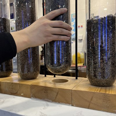 茶叶玻璃储存管商城奶茶店摆放大小可定做直径100mm长60厘米公分
