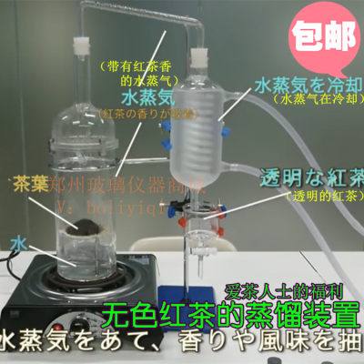 无色红茶的提取红茶蒸馏装置没有颜色的红茶玻璃蒸馏装置全套包邮