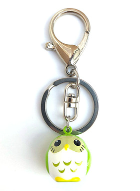绿色猫头鹰小铃铛挂件儿童益智玩具床铃车钥匙手机创意礼品钥匙扣