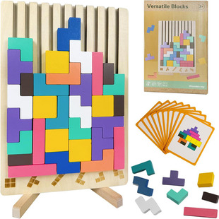 Wooden Stacking Puzzle Toy 3D Russian Block Game Kids Jigsaw