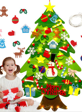 Montessori DIY Felt Christmas Tree set with Lights Toddlers
