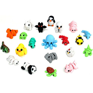 18Pcs Mini 3D Printed Animal Articulated Flexible Animal Toy