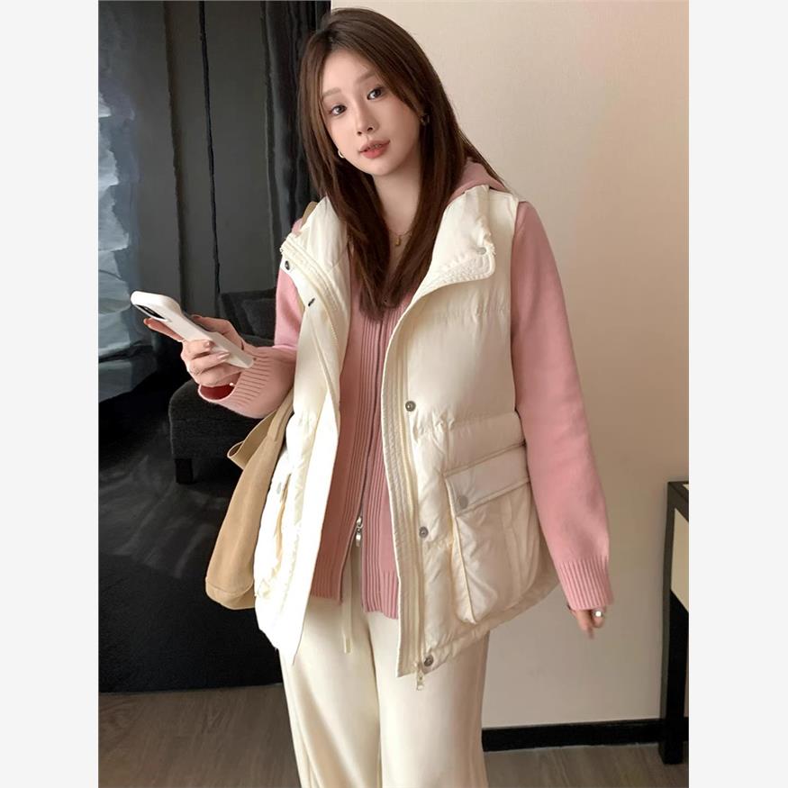 2025秋冬新款羽绒马甲女背心外穿韩系洋气小个子宽松坎肩时尚马夹