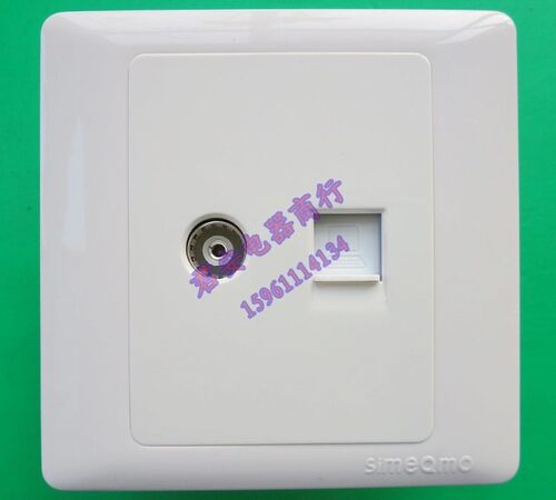 奇格西蒙86型墙壁开关插座 50系列 电脑网络+有线电视插座面板