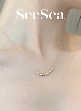 SeeSea 碎金子S925纯银包金项链锁骨链简约气质礼物碎银子风强推
