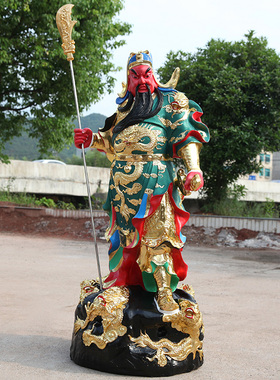 树脂玻璃钢招财寺庙关公佛像