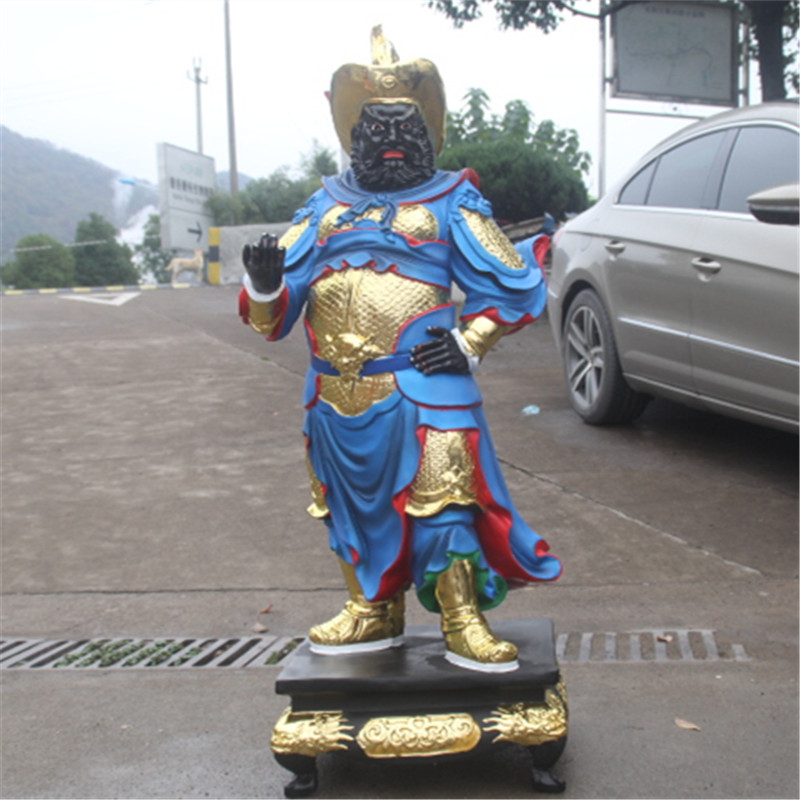 树脂玻璃钢贴金彩绘关公佛像