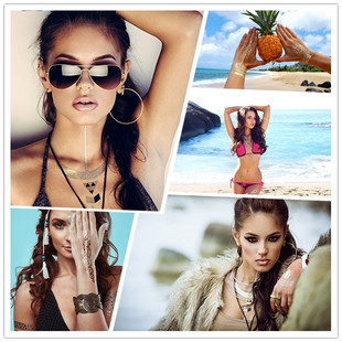 EDC音乐节烫金金属纹身rave蹦迪派对iEDM电音节美妆tattoo贴纸