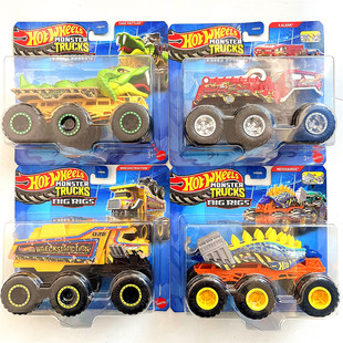 风火轮怪兽卡车大脚车系列6轮拖车合金运输车26新款儿童玩具HWN86