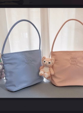 muou包包女2024夏天时尚托特包手提小包尼龙腋下包水桶包单肩包女