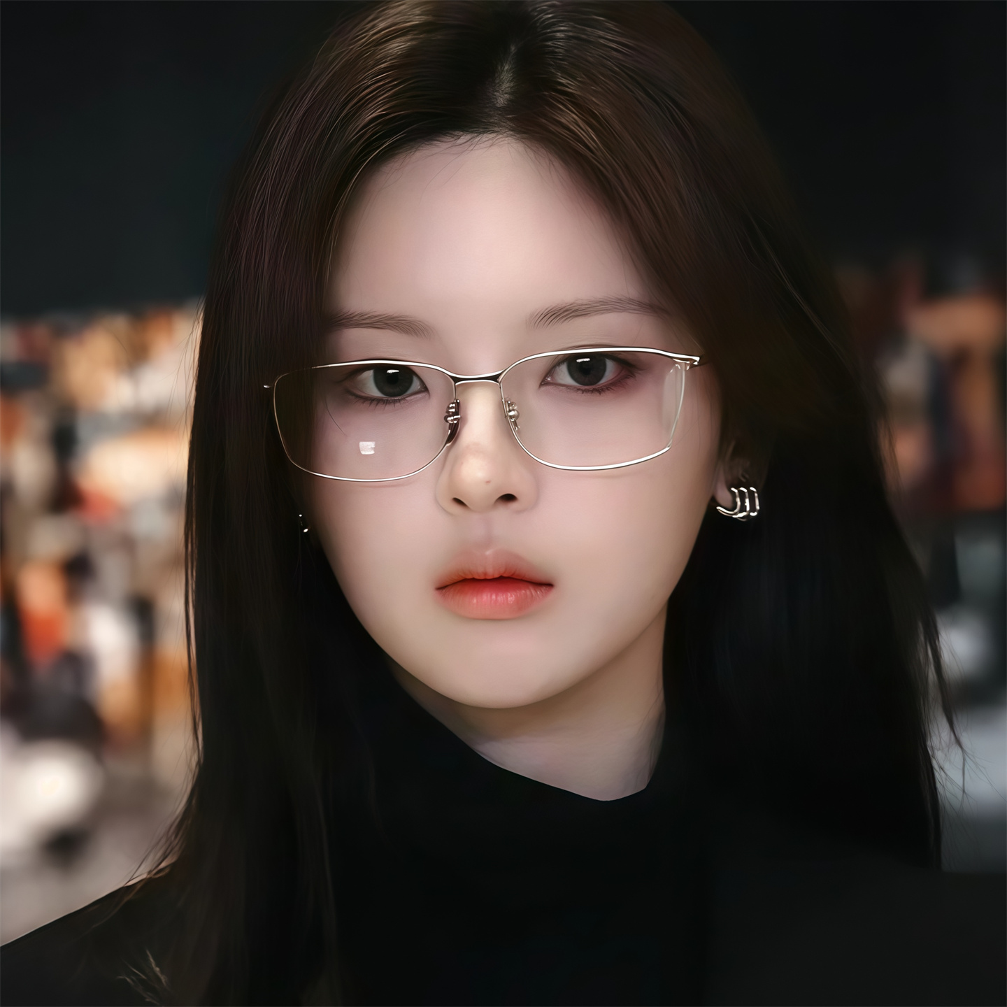 杨超越同款方形银色金属眼镜韩系时尚文艺方圆脸平光镜配近视度数