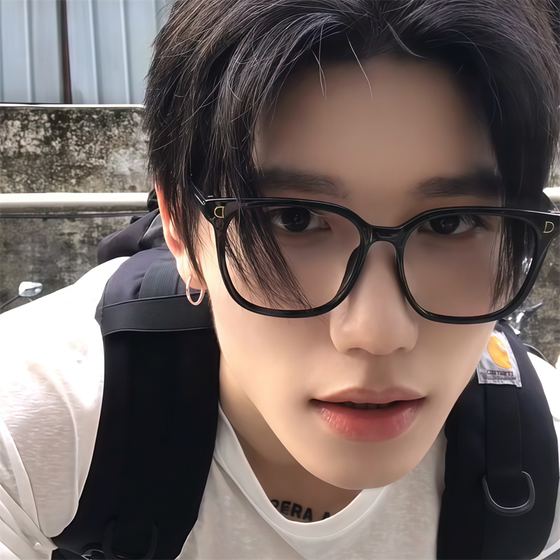 潮男黑框眼镜方形D字母复古文艺痞帅贵公子配近视气质女素颜镜框