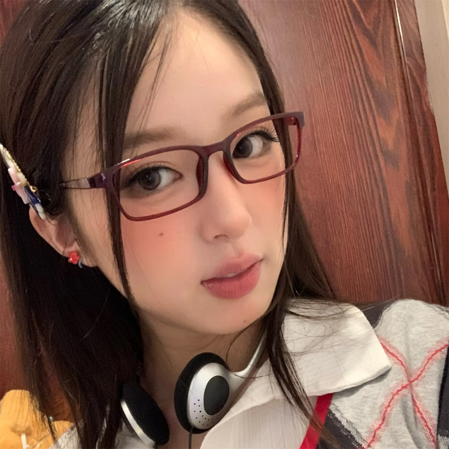 红色方形小框眼镜超轻日系软妹方圆脸显瘦韩国辣妹复古文艺配近视