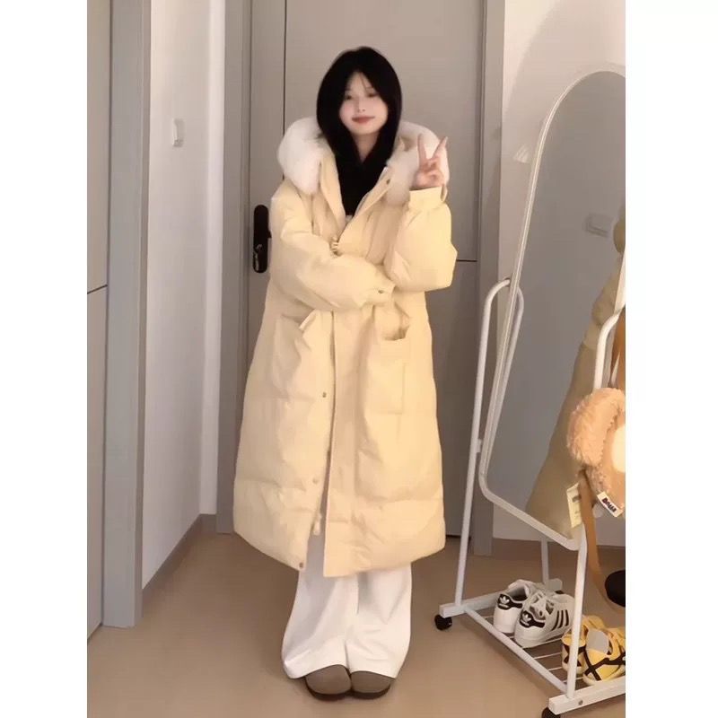 韩版小个子长款羽绒棉服女冬季2026年新款小众设计感加厚保暖外套