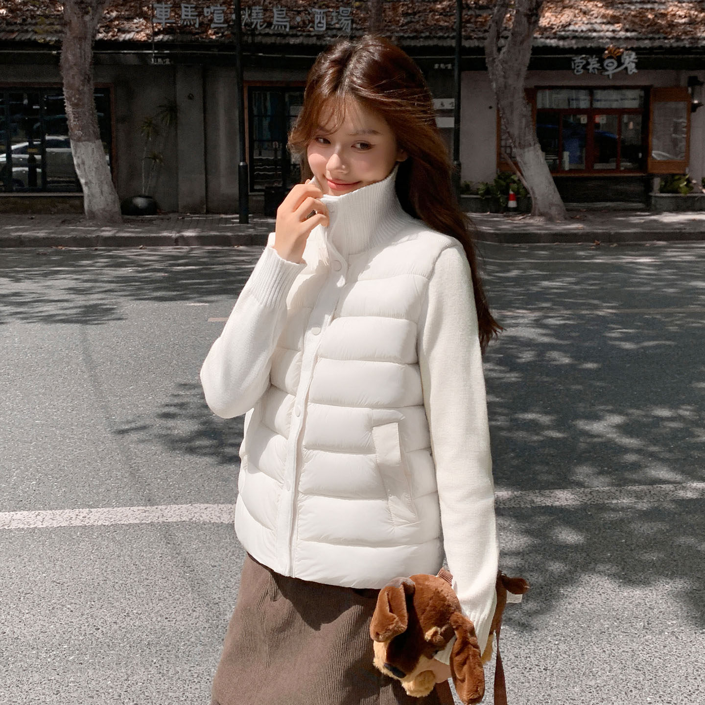 排骨羽绒棉立领显瘦短款棉服女