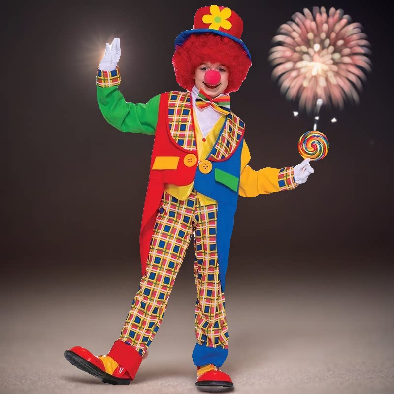 六一儿童节服装生日派对小丑服饰纳马戏团聚会表演衣服cos服男童