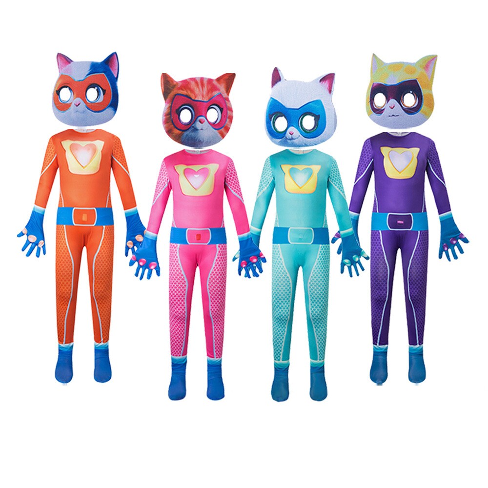 跨境SuperKitties连体衣紧身衣万圣节服装舞台表演服饰超级猫咪