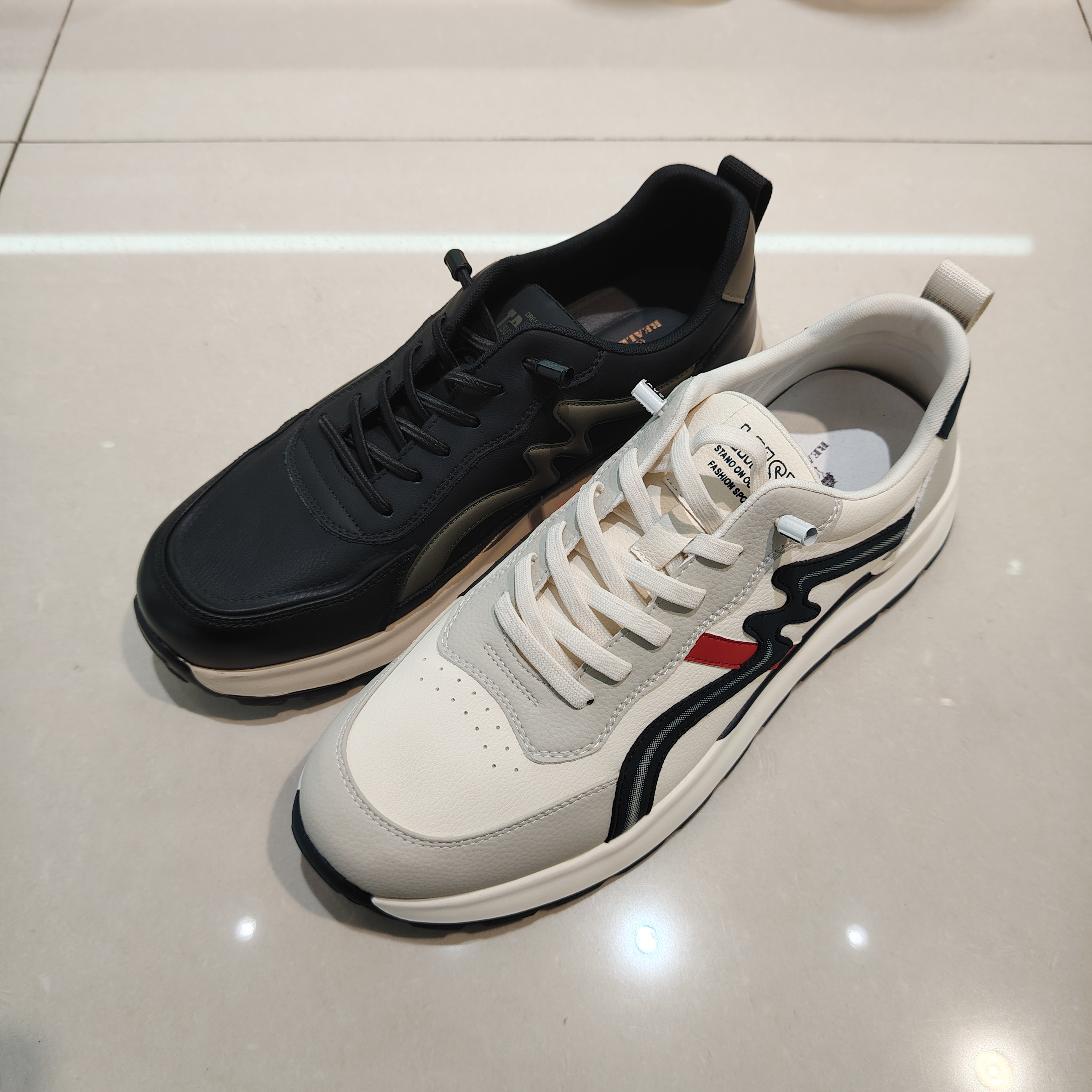 2025年秋季休闲鞋03133牛皮圆头系带超轻厚底真皮时尚运动男鞋