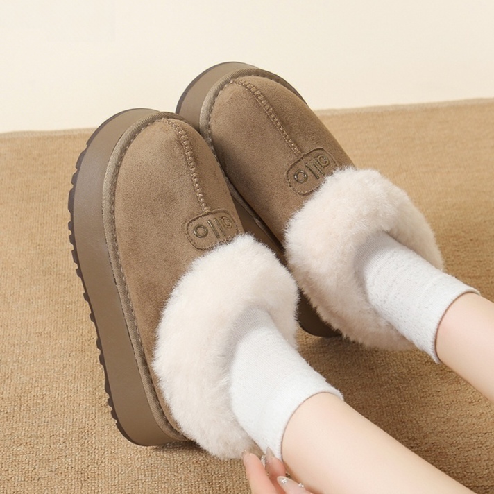 2025年冬季雪地靴9085-8262磨砂皮深口厚绒圆头厚底保暖女棉鞋