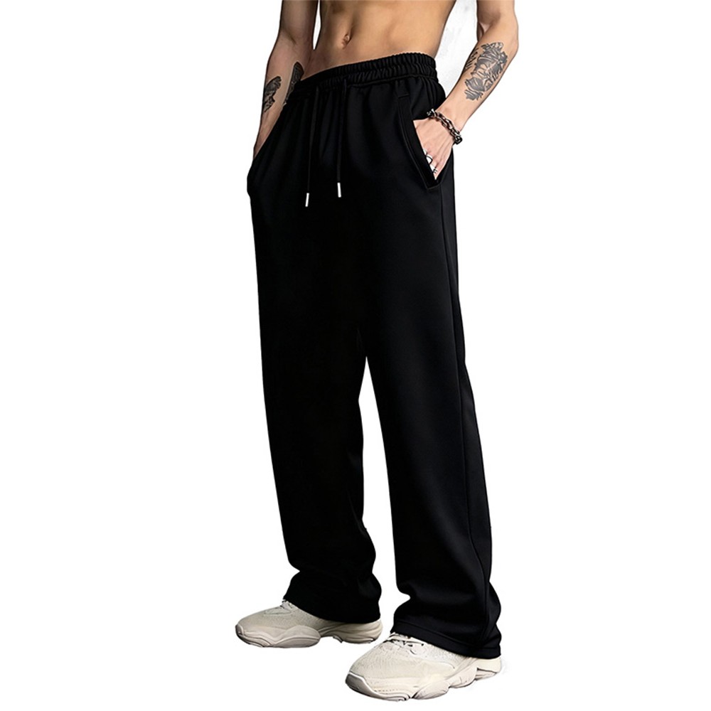 SNUN 潮牌显瘦修身直筒休闲运动长裤松紧百搭纯色秋冬户外裤子