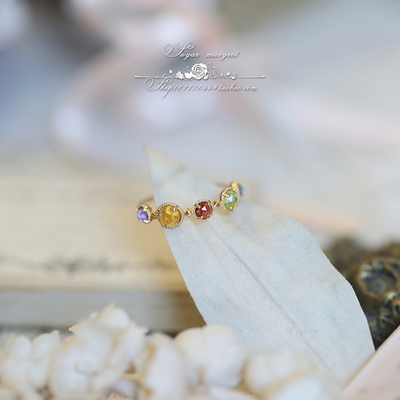 日系精致天然石榴石橄榄石黄水晶