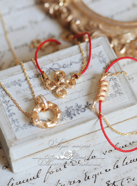 蛇年本命年红绳手链925纯银镀金