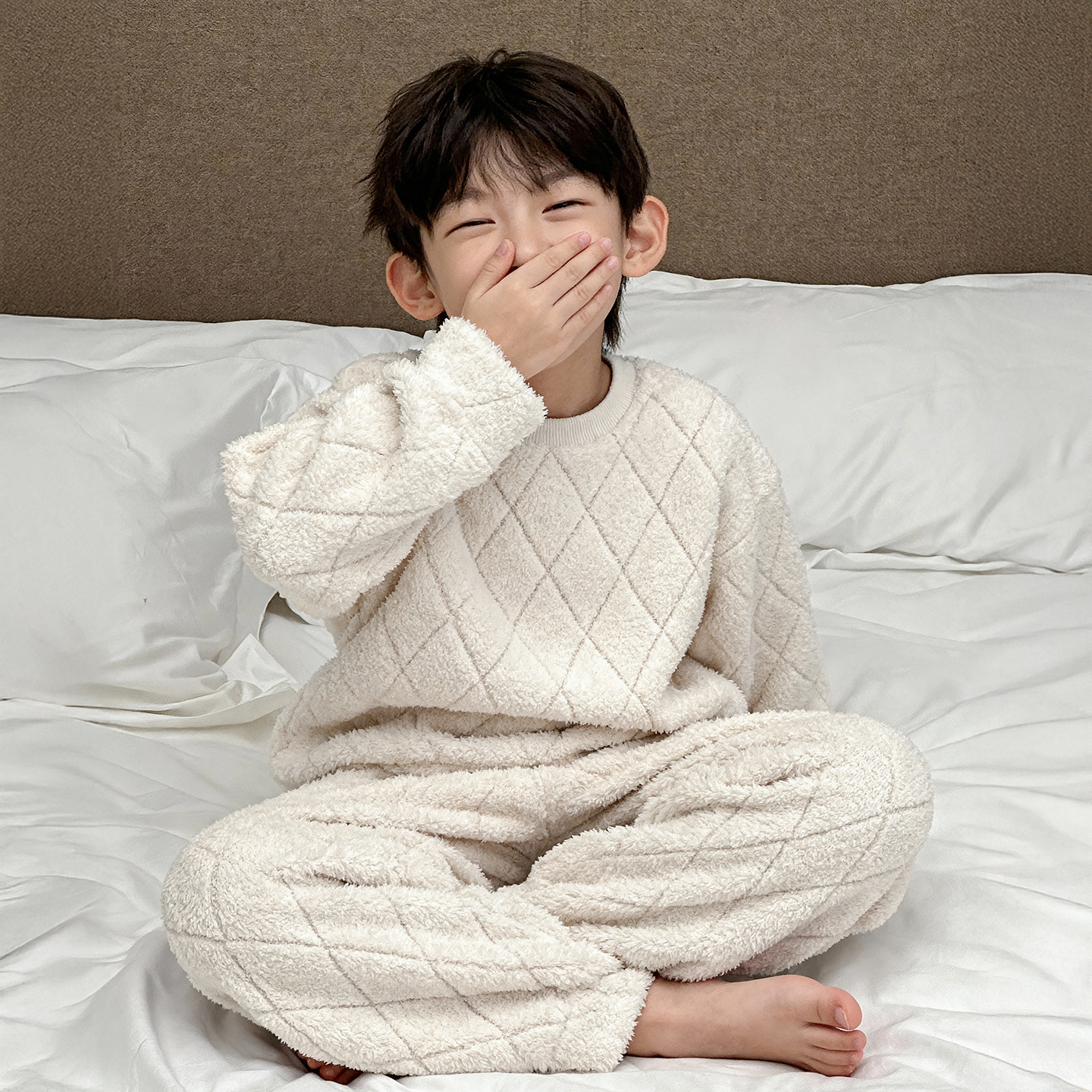 棉小铺男童家居服儿童秋冬韩版2025新款休闲保暖加厚童装睡衣套装