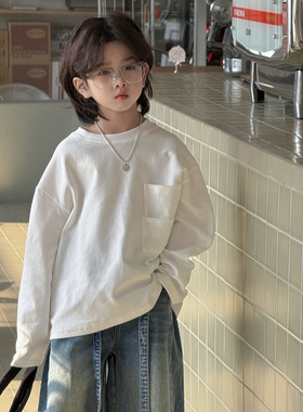 奶酪与喵童装男童基础款卫衣2026年春款简约口袋休闲洋气儿童上衣