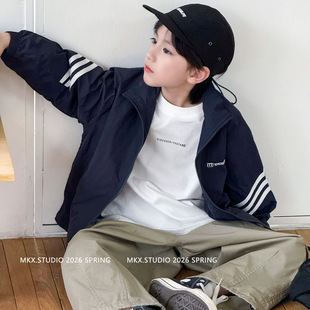 儿童春装男童外套春秋款2026春季童装中大童运动夹克韩版休闲上衣