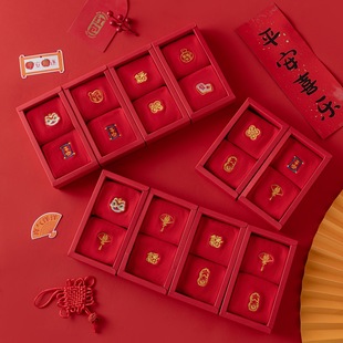 盒装 大红袜龙年情侣中筒好运棉袜纯色本命年礼盒新年袜子一件代发