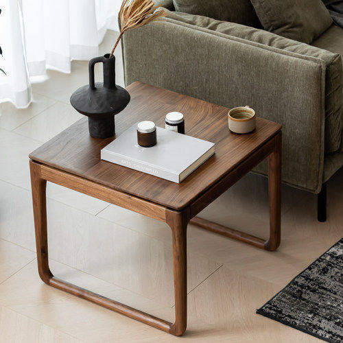 梦天然|北美黑胡桃木实木茶几沙发边几角几正方形简约现代北欧