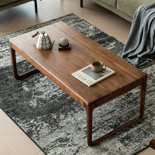 梦天然|北美黑胡桃木实木茶几原木客厅小户型北欧简约现代极简